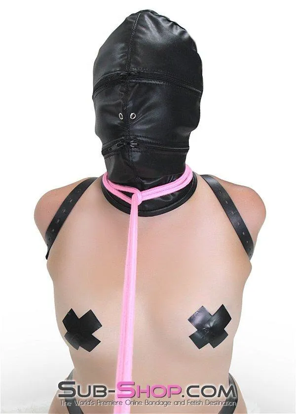 Moonwell Male Sex Toys 9773M Zipper Head Locking Zipper Eyes and Mouth Slave Hood