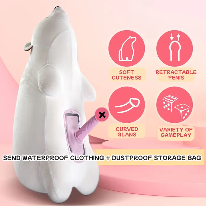 Discreet Polar Bear Pillow Remote Control Sex Machine lurevibe Female Sex Toys