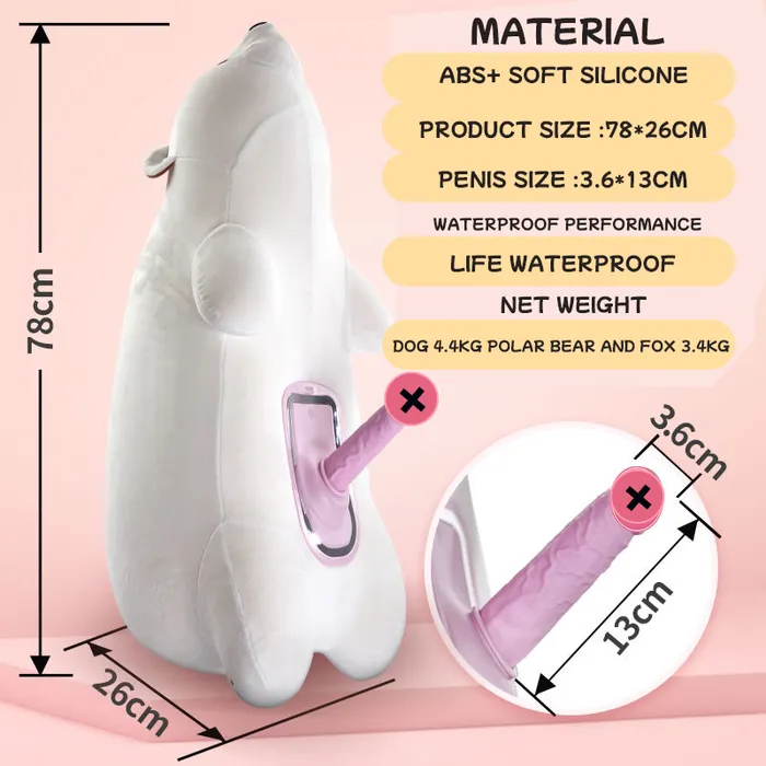 Discreet Polar Bear Pillow Remote Control Sex Machine lurevibe Female Sex Toys