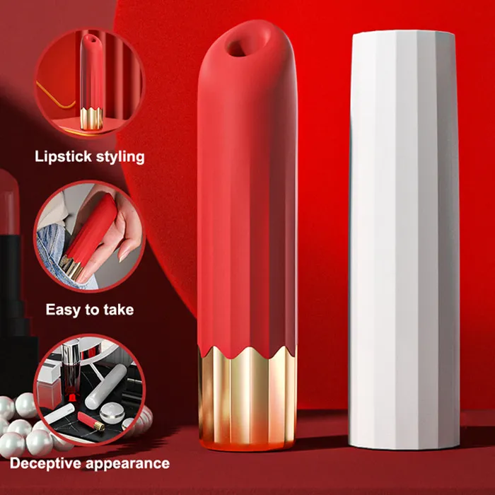 Female Sex Toys lurevibe Lurevibe Suck Vibrating Lipstick Stick
