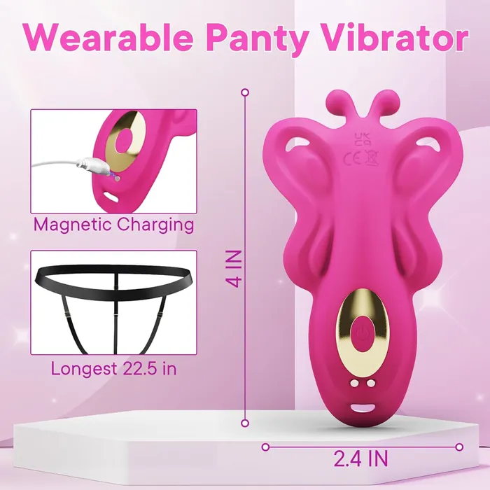Lurevibe Female Sex Toys Thong Butterfly Panty Wearable Vibrator Mini Discreet Sex Toys for Women