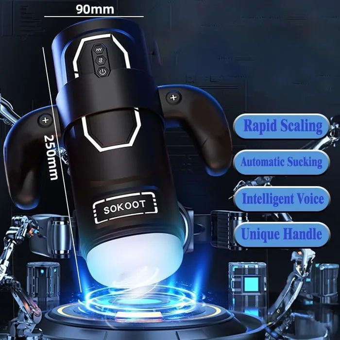 Lurevibe Male Sex Toys Sokoot Handheld Telescopic Sucking Heating Male Penis Stroker