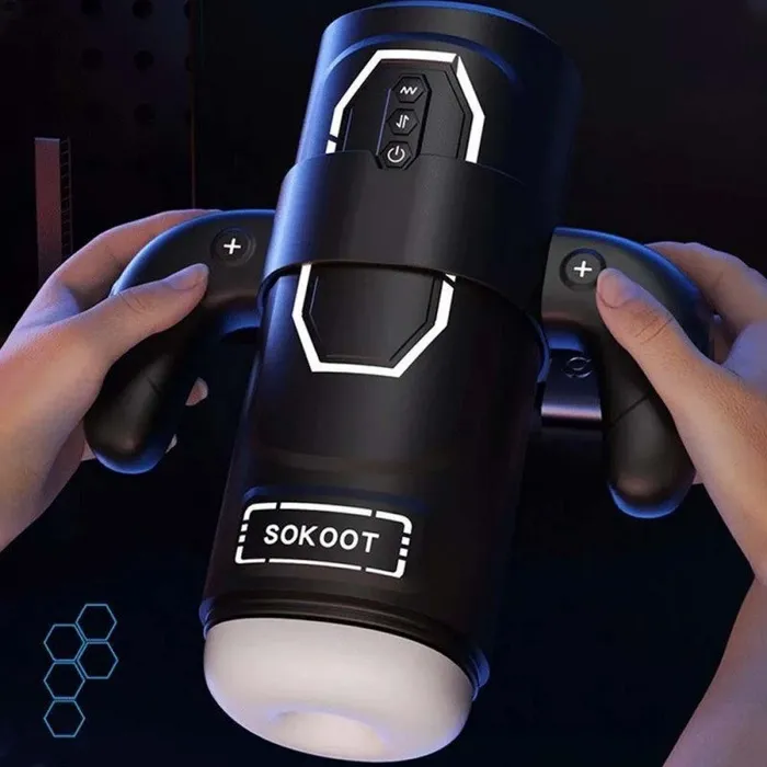 Lurevibe Male Sex Toys Sokoot Handheld Telescopic Sucking Heating Male Penis Stroker