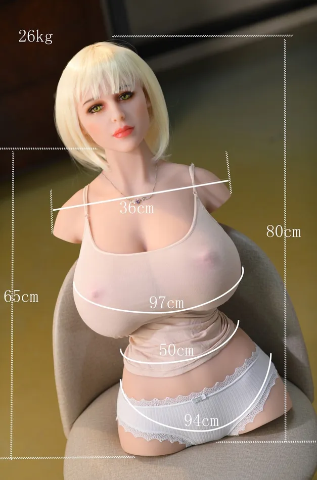 Male Sex Toys Chelsea Blonde European Head Half Body Doll Torso Sex 6ye DOLL