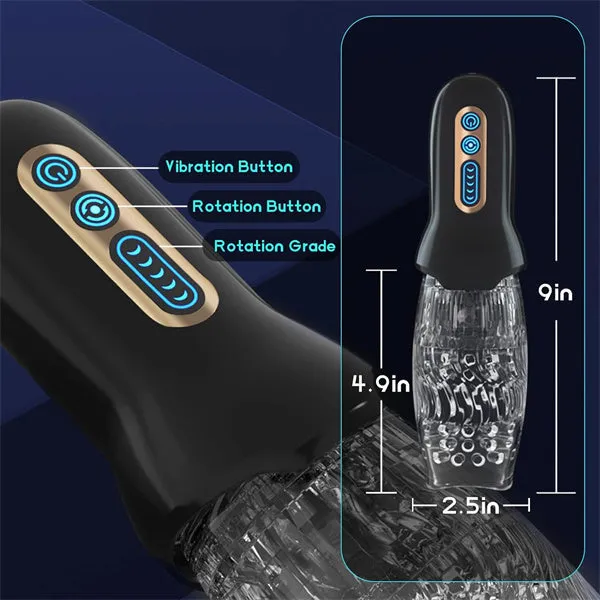 Male Sex Toys Lurevibe Lurevibe Gawk Gawk 3000 MAX Rotating Vibrating Telescopic Blowjob Masturbator