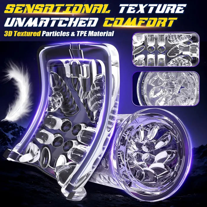 Male Sex Toys Lurevibe Spaceman 2 in 1 Automatic 7 Telescopic 7 Rotating Male Masturbator