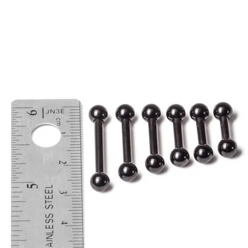 10g Black PVD Coated Steel Internal Straight Barbell 516 to 34 Painful Pleasures Anal