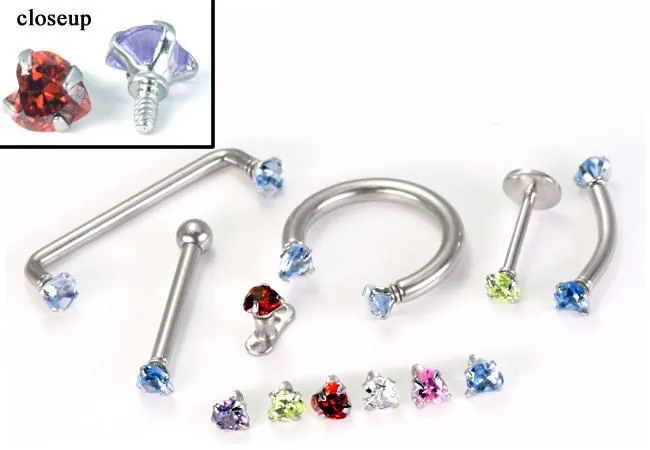 14g 12g Internally Threaded Jewel ProngSet Heart Top Price Per 1 Painful Pleasures Anal 14g 12g Internally Threaded Jewel ProngSet Heart Top Price Per 1 Painful Pleasures Anal