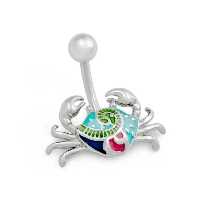 14g 38 Folky Crab Belly Button Ring Painful Pleasures Male Sex Toys