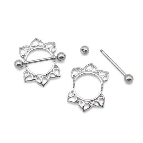 14g 58 Stippled Silver Nipple Shield Jewelry Price Per 1 Painful Pleasures Anal