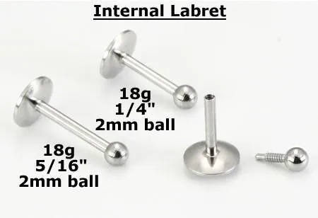 18g Stainless Steel Labret Internally Threaded Painful Pleasures Dildos
