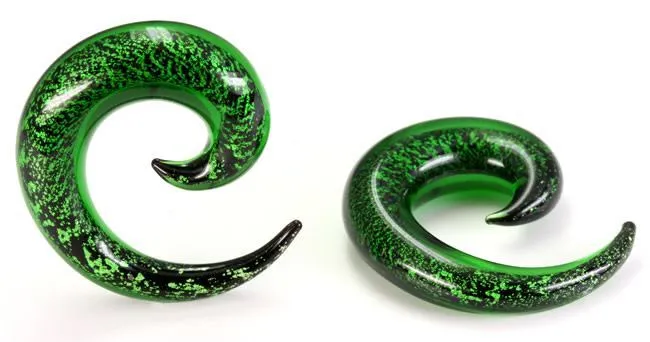 8g 58 Pyrex Glass GREEN Glitter SPIRAL Price Per 1 Painful Pleasures Dildos
