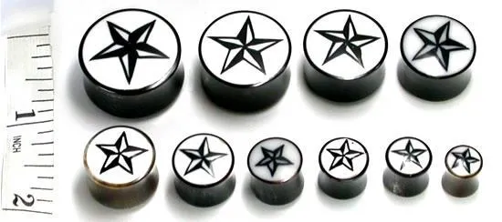 8mm24mm Star Shadow Organic Horn Plugs With Resin Inlay Price Per 1 Elementals Organics Male Sex Toys
