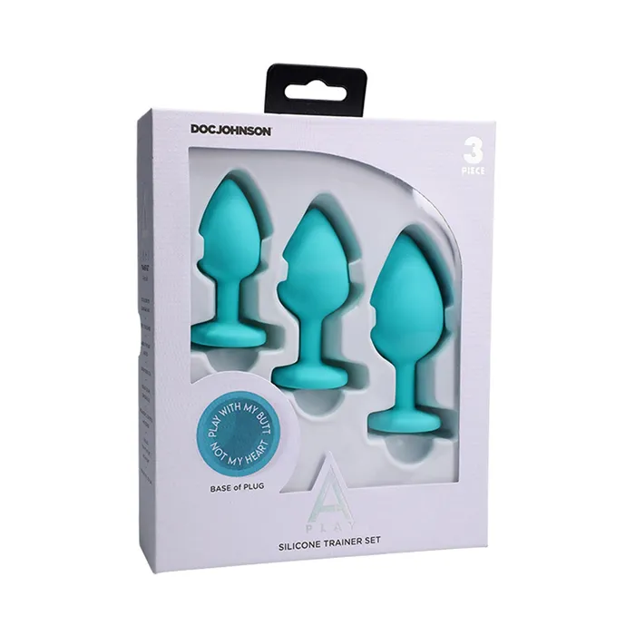 APlay Silicone Trainer Set 3 Piece Set Teal Doc Johnson Enterprises Anal