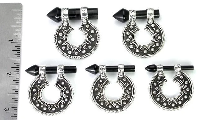 Anal Elementals Organics 925 Sterling Silver Round Balinese Design Hanger Body Jewelry 8g 0g Price Per 2
