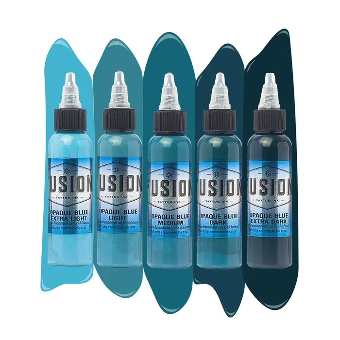 Anal Fusion Opaque Blue 5Color Set Fusion Tattoo Ink 1oz