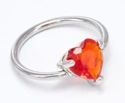 Anal Painful Pleasures 16g Heart Prong Set Captive Ring