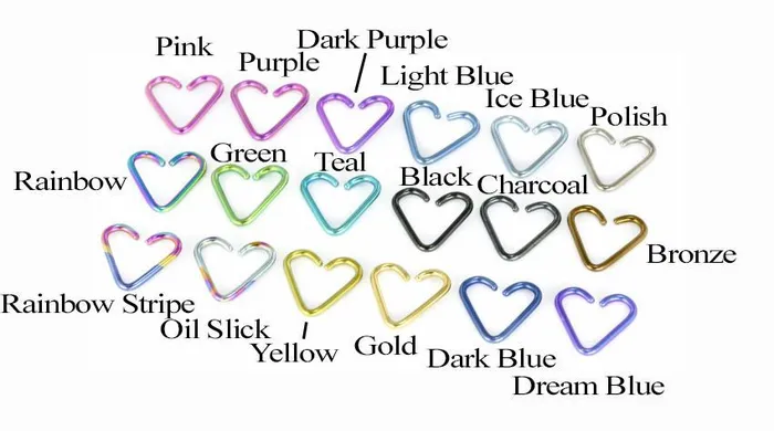 Anal Painful Pleasures 16g Niobium Heart 2 Sizes