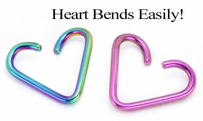 Anal Painful Pleasures 16g Niobium Heart 2 Sizes