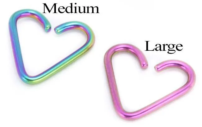 Anal Painful Pleasures 16g Niobium Heart 2 Sizes