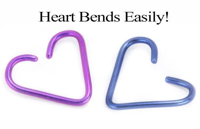Anal Painful Pleasures 18g Niobium Heart for Ear Piercings 2 Sizes 18 Color Options Price Per 1