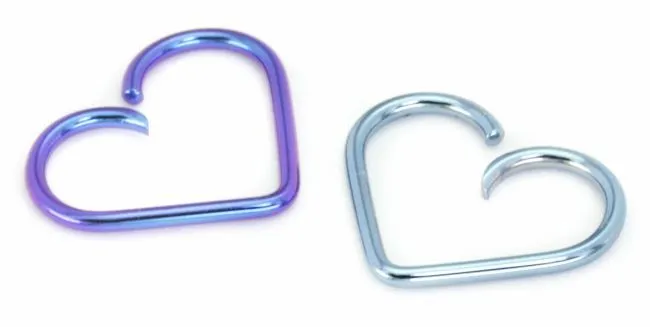 Anal Painful Pleasures 18g Niobium Unbreakable Heart 4 Sizes