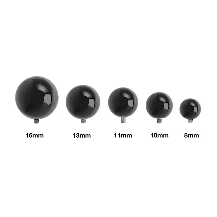 Anal Painful Pleasures 6g Internally Threaded Black PVD Coated CounterSunk Ball Price Per 1