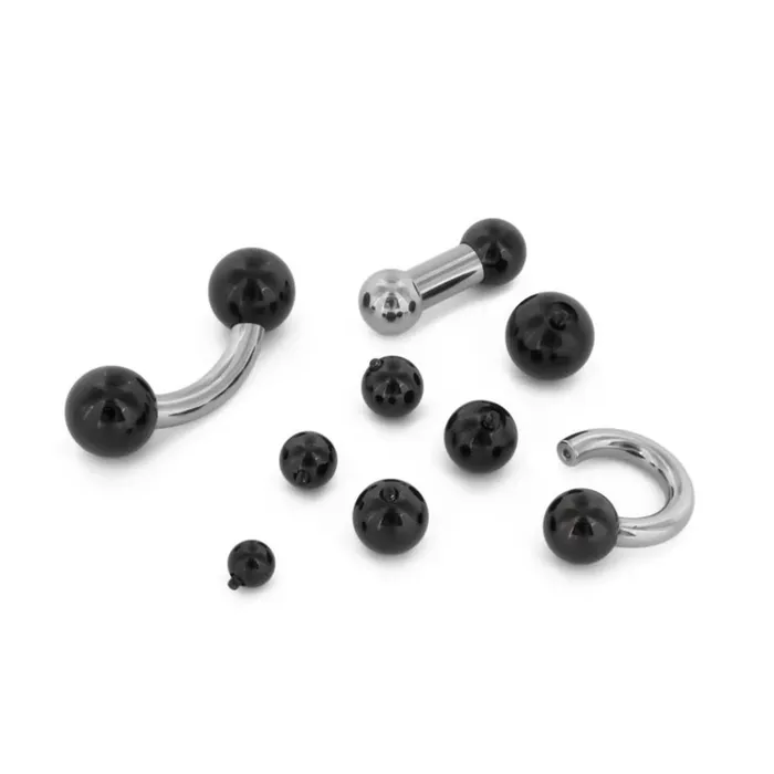 Anal Painful Pleasures 6g Internally Threaded Black PVD Coated CounterSunk Ball Price Per 1
