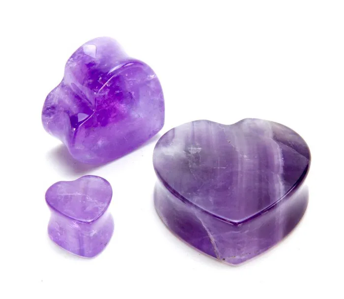 Anal Painful Pleasures Heart AMETHYST STONE Plug Price Per 1
