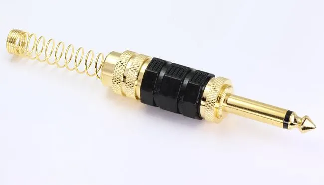 Anal Precision Deluxe Gold Plated 14 Jack Mono Plug With Black Accent