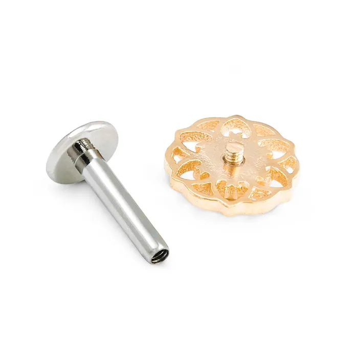 Anal Tilum 14g12g Internally Threaded Yellow Gold Hellebore Top Crystal Jewel Center Price Per 1 Tilum