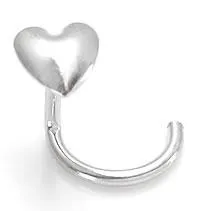 Anal Tilum Tilum 20g 14kt White Gold HEART Nose Screw Body Jewelry