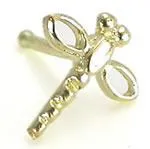 Anal Tilum Tilum 20g 14kt Yellow Gold DRAGONFLY Nose Bone Body Jewelry