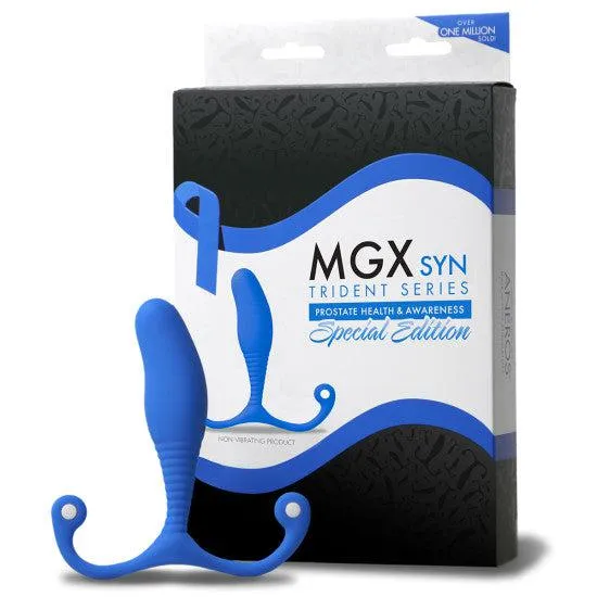 Aneros Anal Aneros MGX Syn Trident Blue HandsFree Prostate Stimulator