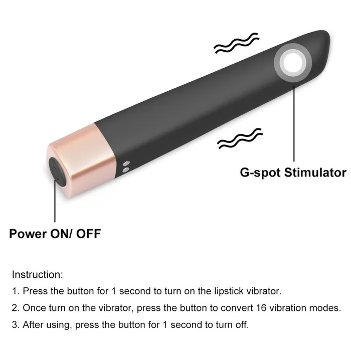 Black Bullet Vibrator with Angled Tip GSpot Vibrator FUNMATES Female Sex Toys