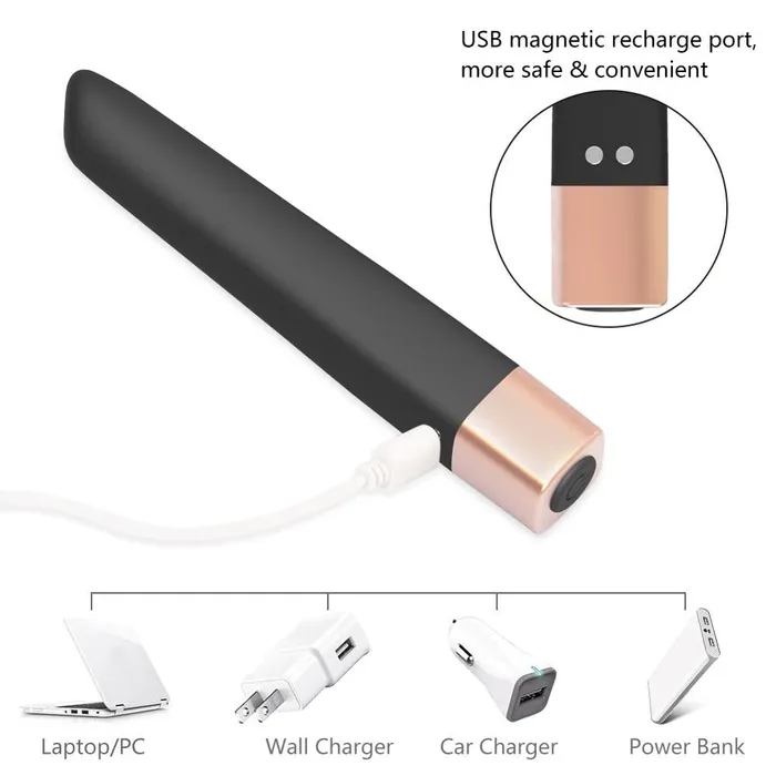 Black Bullet Vibrator with Angled Tip GSpot Vibrator FUNMATES Female Sex Toys