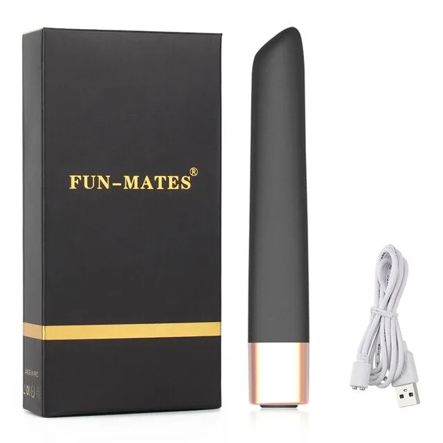 Black Bullet Vibrator with Angled Tip GSpot Vibrator FUNMATES Female Sex Toys