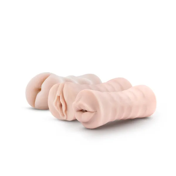 Blush Male Sex Toys M for Men 3Pack SelfLubricating Vibrating Pocket Strokers Blush Male Sex Toys M for Men 3Pack SelfLubricating Vibrating Pocket Strokers