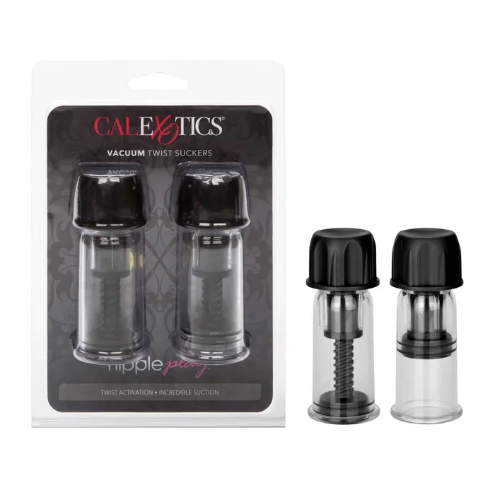 California Exotics Couples Nipple Play Vacuum Twist Nipple Suckers Black