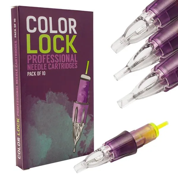 Color Lock Cartridge Tattoo Needles Diamond Tip Box of 10 Color Lock Dildos