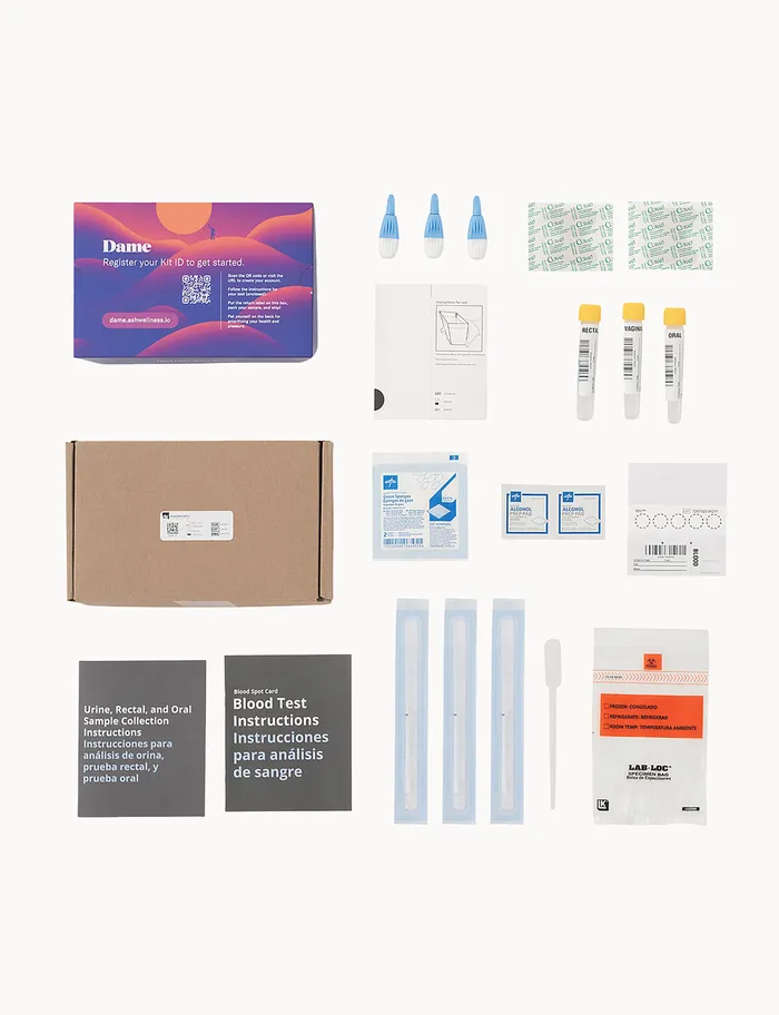 Couples Dame Products Gonorrhea Chlamydia HIV Syphilis STI Test Kit 3 Site