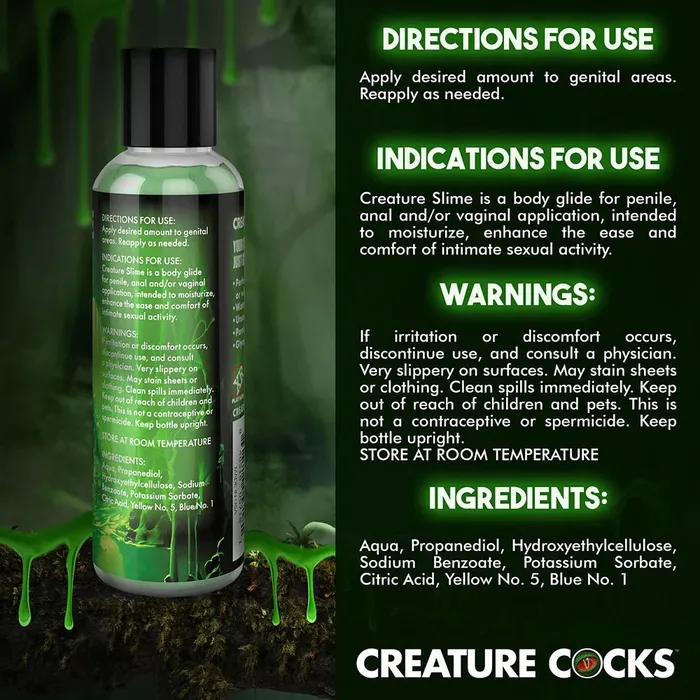 Creature Slime Green WaterBased Lubricant XR Brand Lubricants