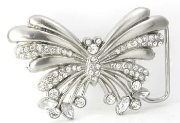 CZ Jeweled Butterfly Girl Belt Buckles Painful Pleasures Vibrators