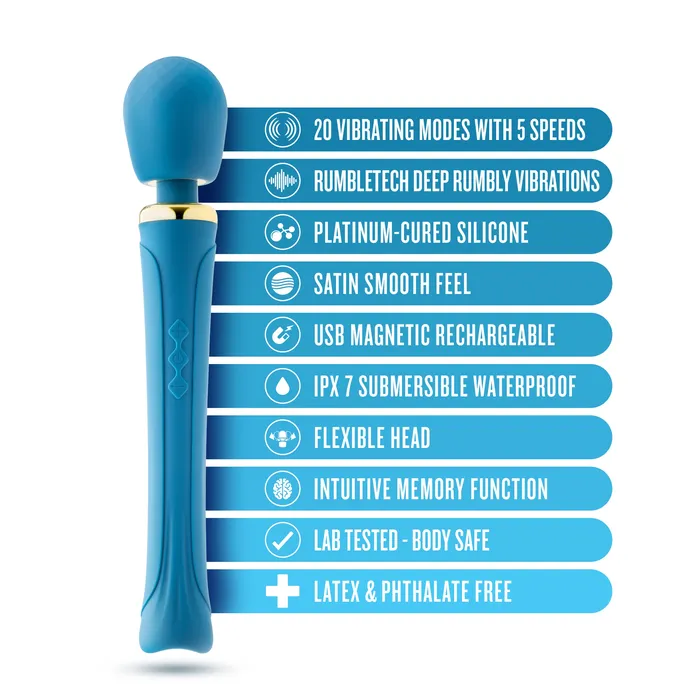 Dianna Rechargeable Rumbly Waterproof Wand Vibrator Blush Female Sex Toys