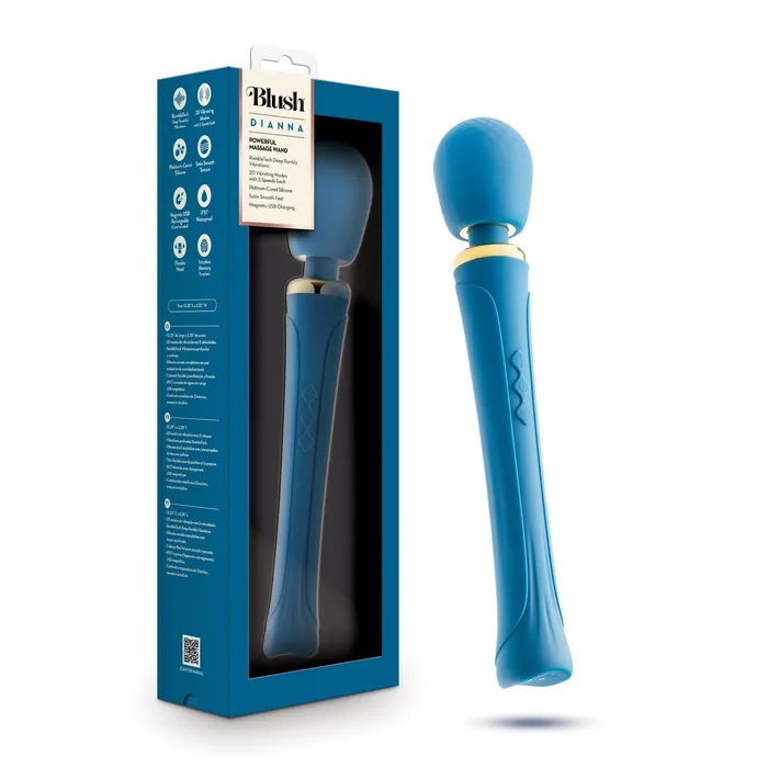 Dianna Rechargeable Rumbly Waterproof Wand Vibrator Blush Female Sex Toys