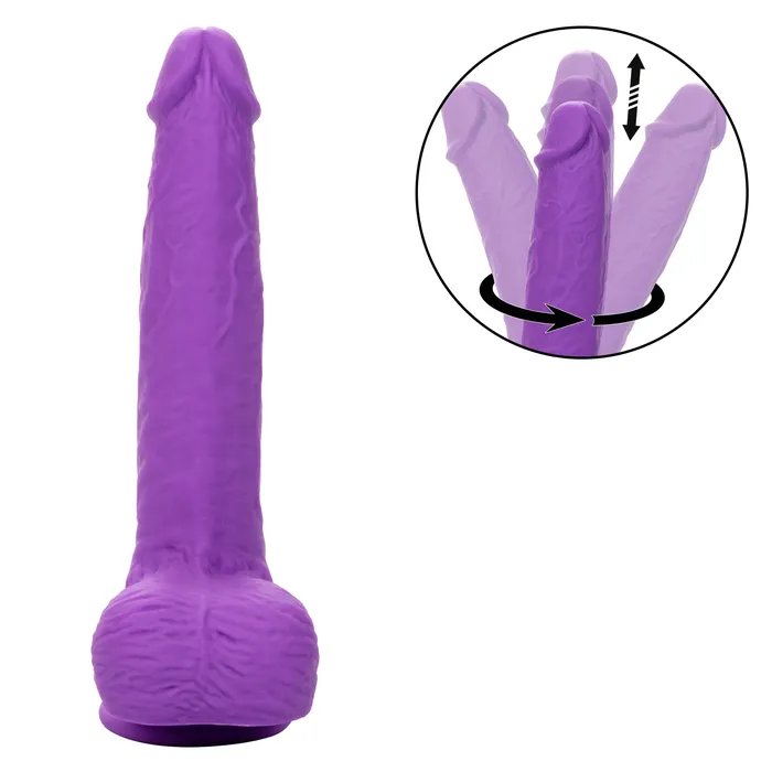 Dildos CalExotics Silicone Stud Gyrating Thrusting 95 Inch Purple Dildo