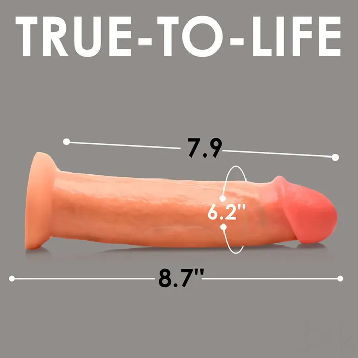 Dildos Jock Real Skin 85 Inch Silicone Suction Cup Dildo Vanilla XR Brands