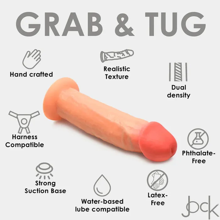 Dildos Jock Real Skin 85 Inch Silicone Suction Cup Dildo Vanilla XR Brands