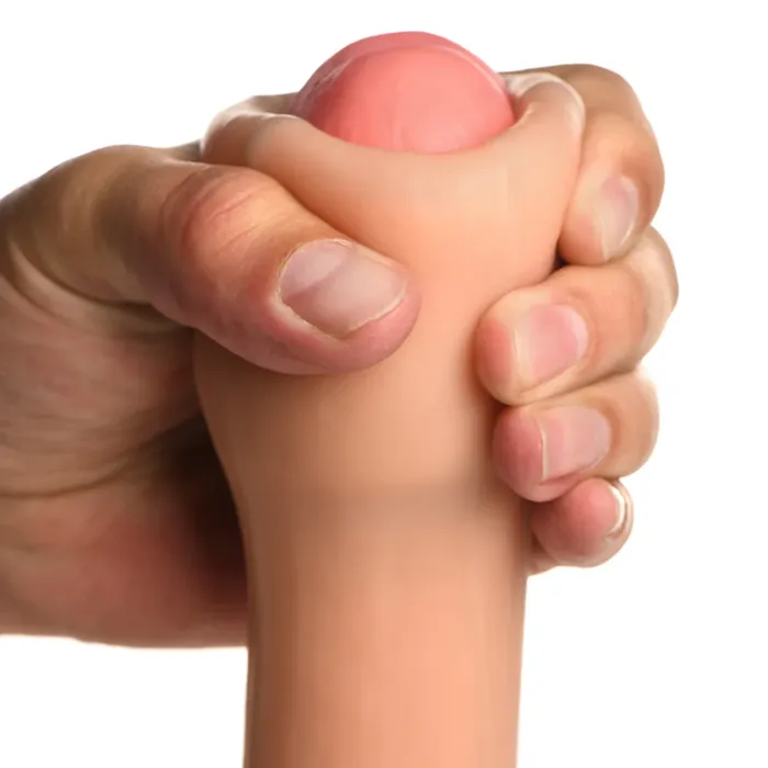 Dildos Jock Real Skin 85 Inch Silicone Suction Cup Dildo Vanilla XR Brands