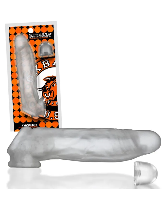 Dildos Oxballs Oxballs Dicker 75 Inch Cock Sheath Clear Ice